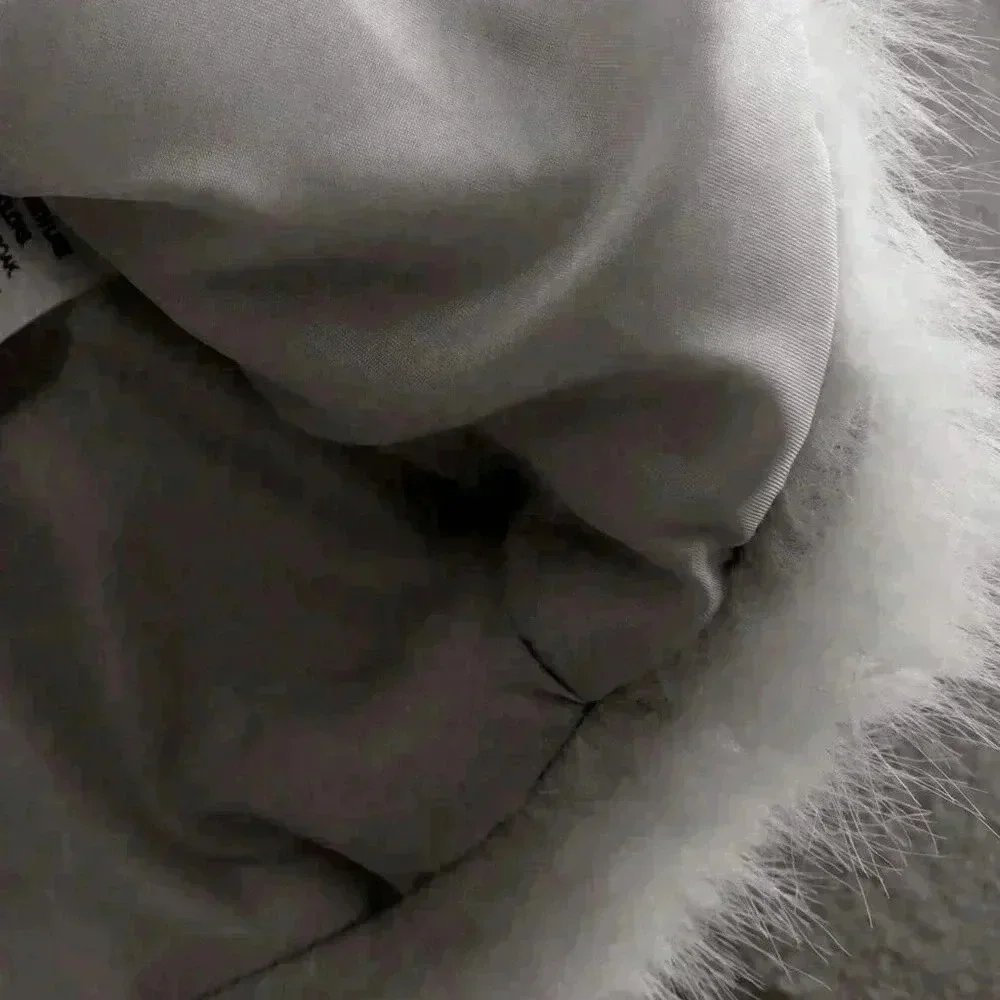 Grey Casual Women's Fluffy Collar Coat - Picture 5 of 5